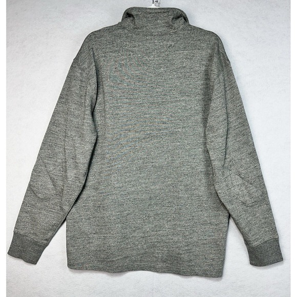 J Crew Sweater Mens Large Gray Oarsman 1/4 Zip Cotton Reimagined Elbow Patch - Picture 5 of 10